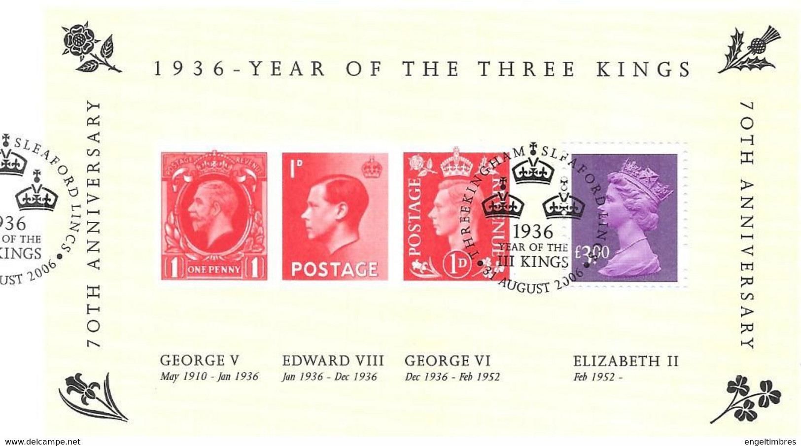 GB - 2006  Year Of THRERE KINGS  MINISHEET    FDC Or  USED  "ON PIECE" - SEE NOTES  And Scans - 2001-2010 Em. Décimales