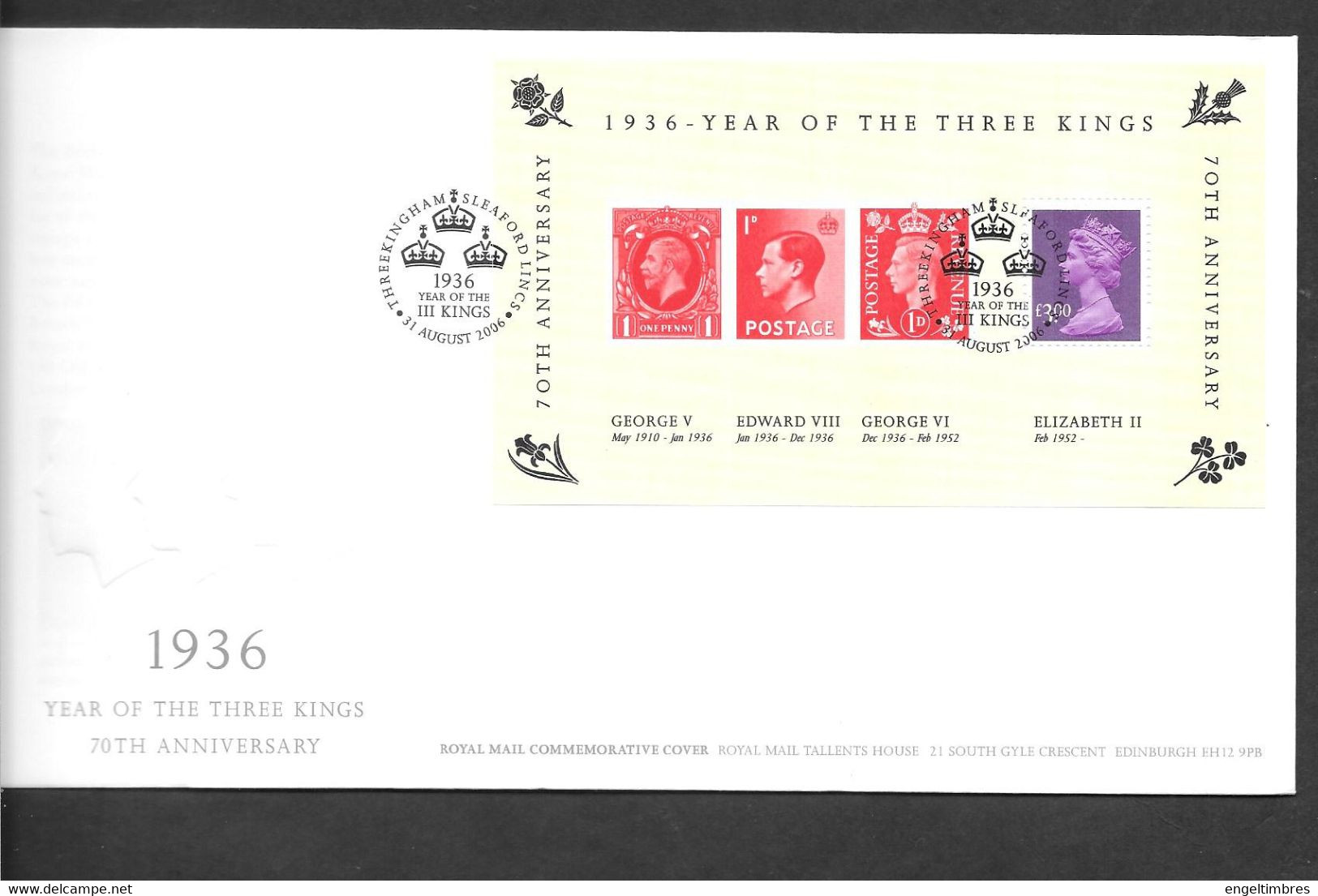 GB - 2006  Year Of THRERE KINGS  MINISHEET    FDC Or  USED  "ON PIECE" - SEE NOTES  And Scans - 2001-2010. Decimale Uitgaven