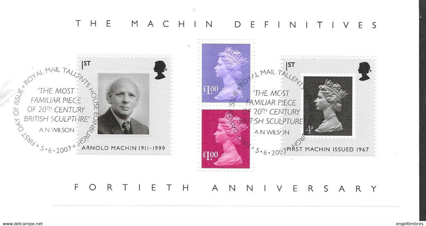 GB - 2007 40th Anniversary Of MACHINS   MINISHEET    FDC Or  USED  "ON PIECE" - SEE NOTES  And Scans - 2001-2010 Decimal Issues