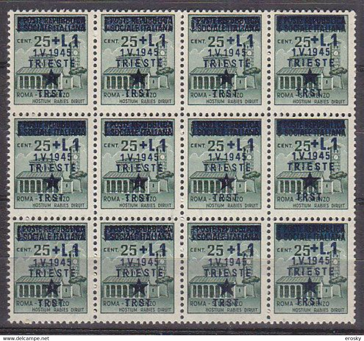 Z4275 - OCC. YUGOSLAVA TRIESTE SASSONE N°2 ** Blocco X12 - Yugoslavian Occ.: Trieste