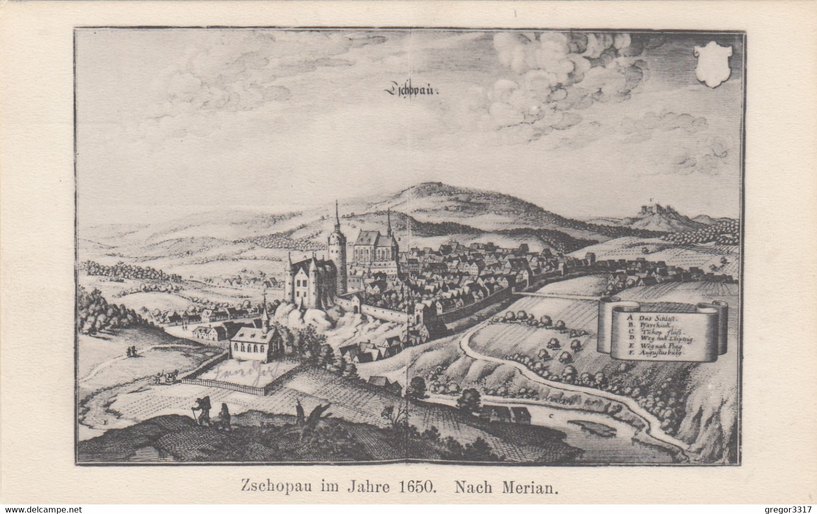 B8846) ZSCHOPAU Im Jahre 1650 Nach MERIAN - Alt !! - Zschopau