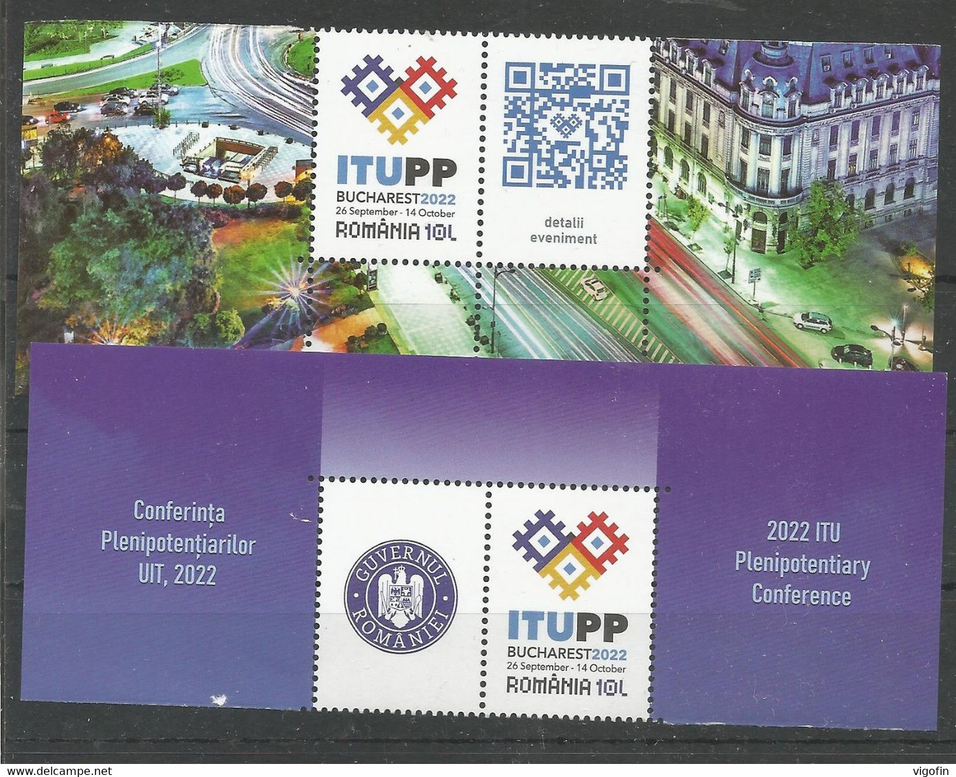 RO 2022-I T U P P, ROMANIA 4v + Lables, MNH - Nuovi