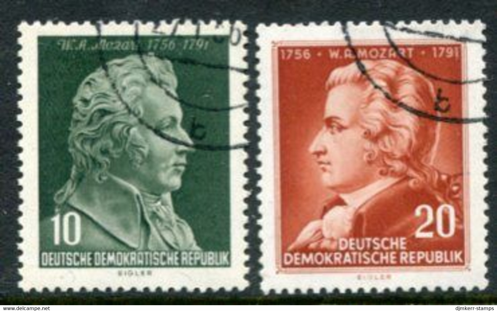 DDR / E. GERMANY 1956  Mozart Bicentenary Used.  Michel  510-11 - Used Stamps
