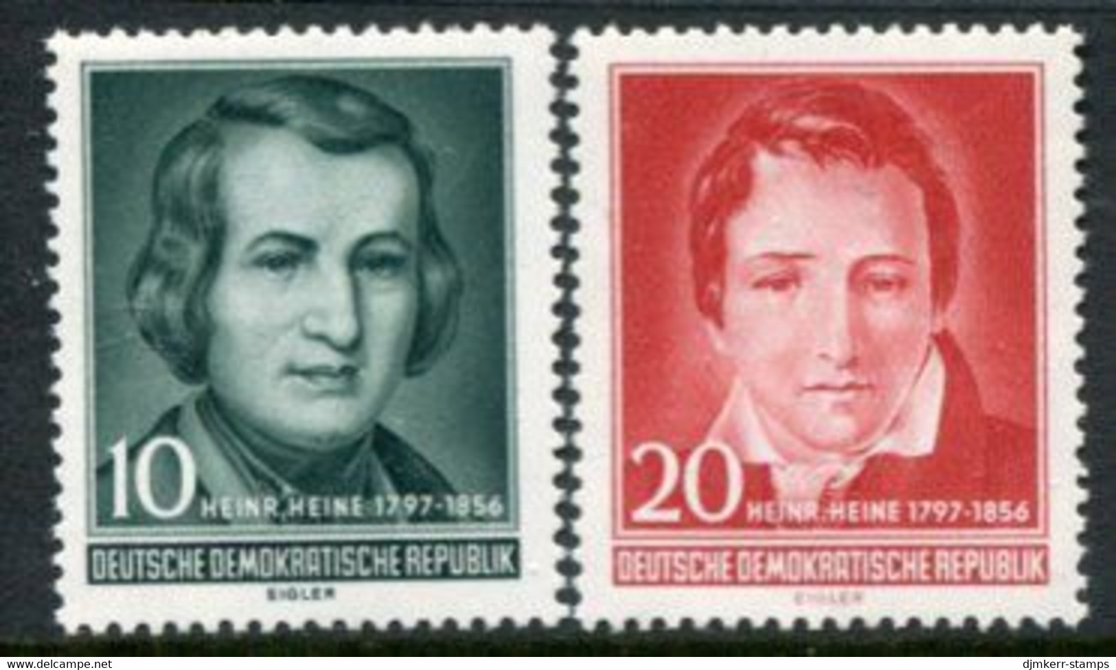 DDR / E. GERMANY 1956  Heine Centenary  MNH / **.  Michel  516-17 - Unused Stamps