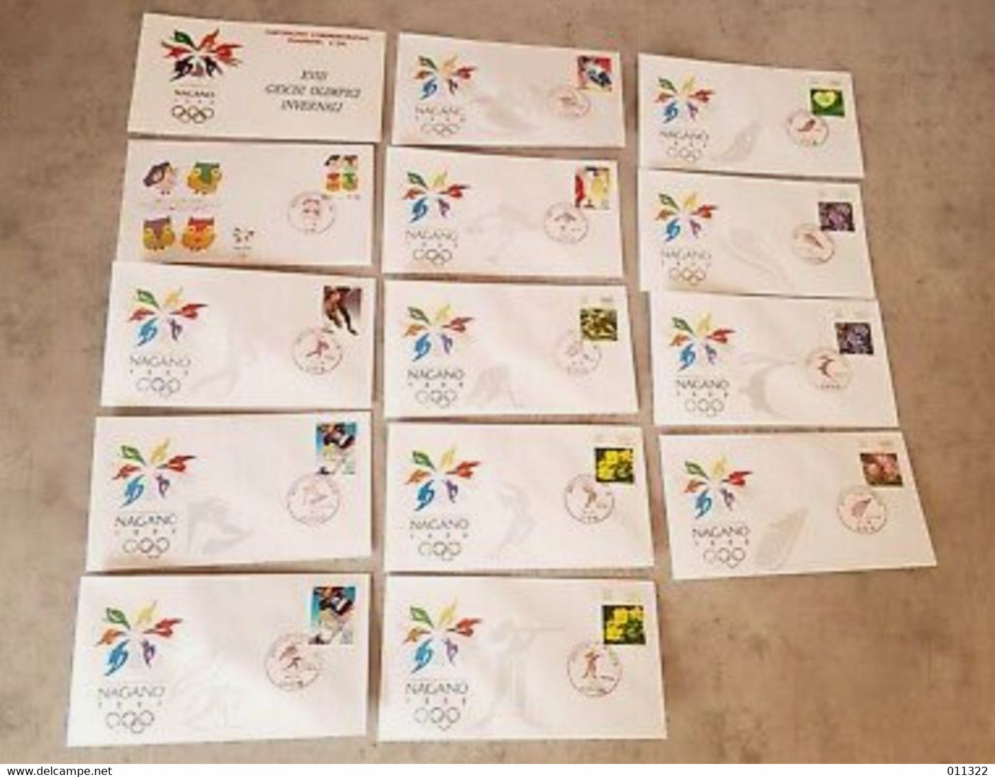 JAPAN NIPPON OLYMPIC GAMES NAGANO 1998 BEAUTIFUL LOT 13 SPECIAL COVERS  WITH SPECIAL CANCELLED & SPECIAL CARTON - Collezioni & Lotti