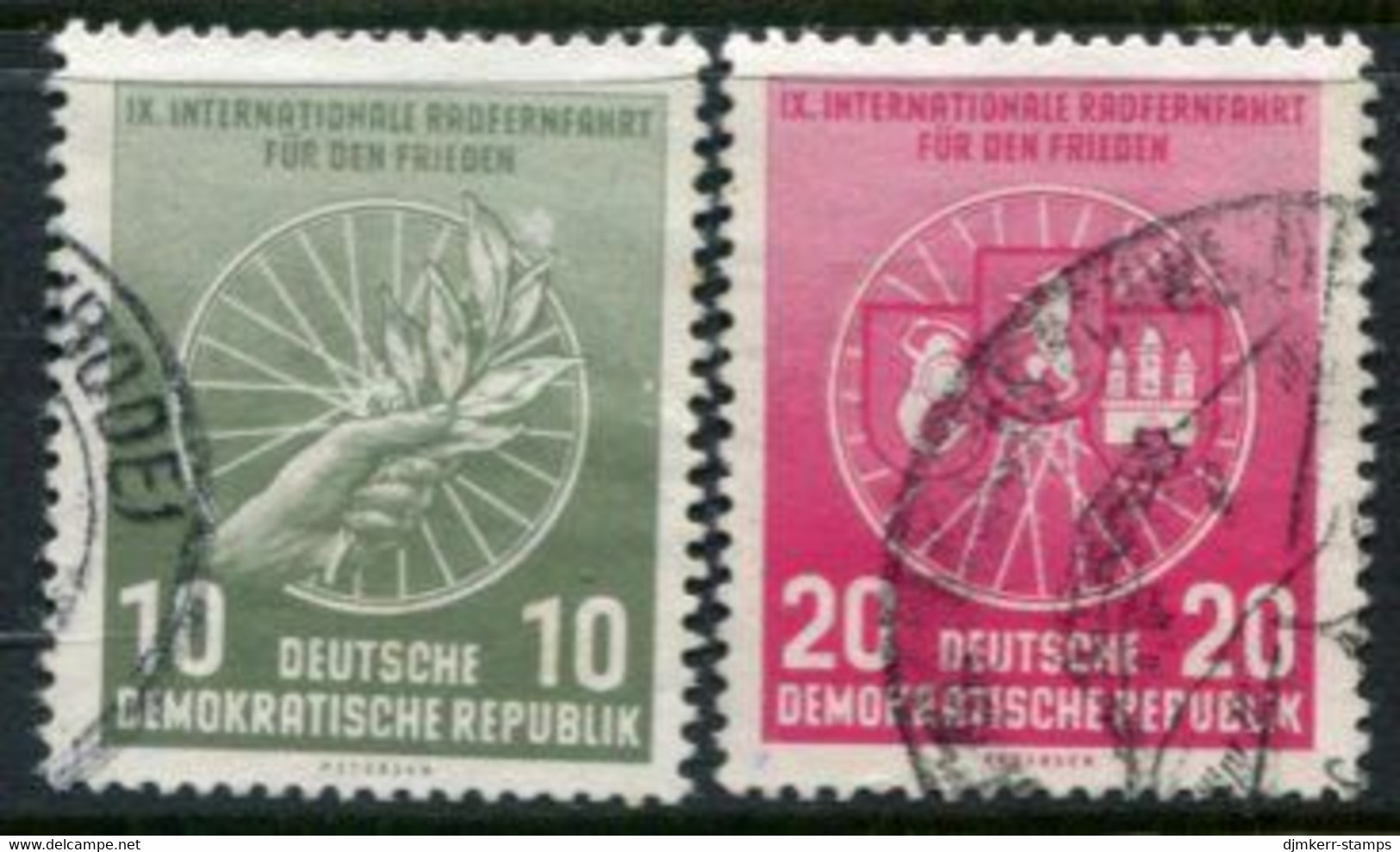 DDR / E. GERMANY 1956 Peace Cycle Tour Used.  Michel  521-22 - Oblitérés