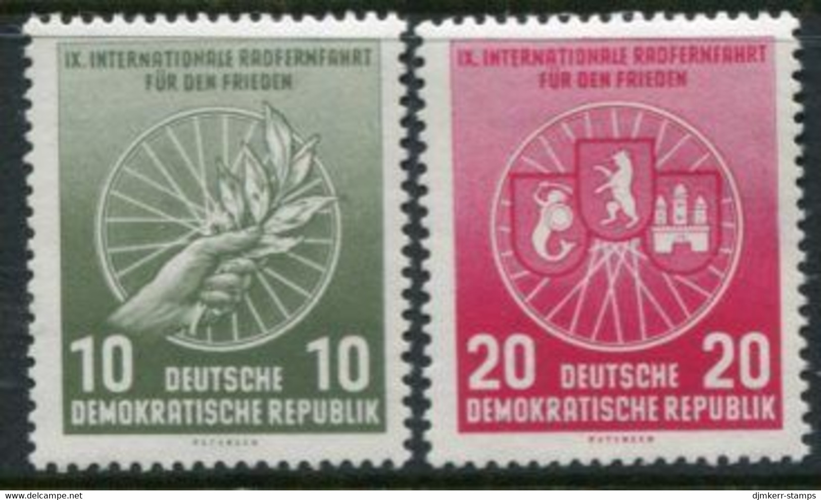DDR / E. GERMANY 1956 Peace Cycle Tour MNH / **.  Michel  521-22 - Unused Stamps
