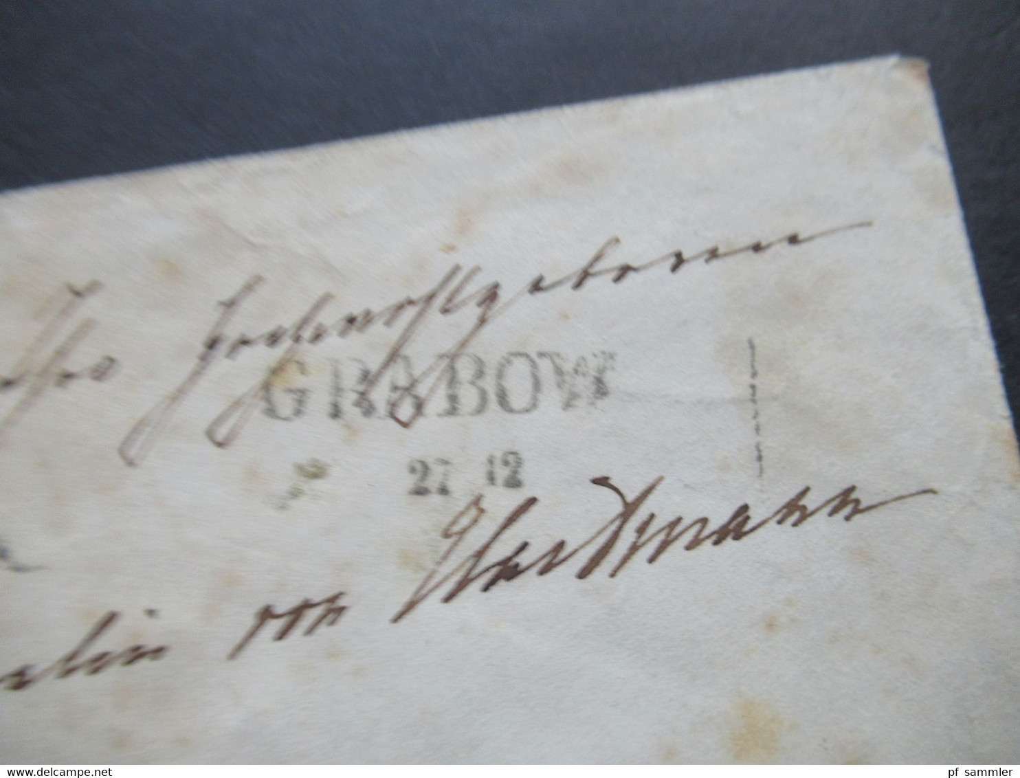 AD Mecklenburg-Schwerin 1857 GA Umschlag U 4 Fünf Schilling Stempel L2 Grabow 27.12. Rückseitig Bahnpost Stempel - Mecklenburg-Schwerin