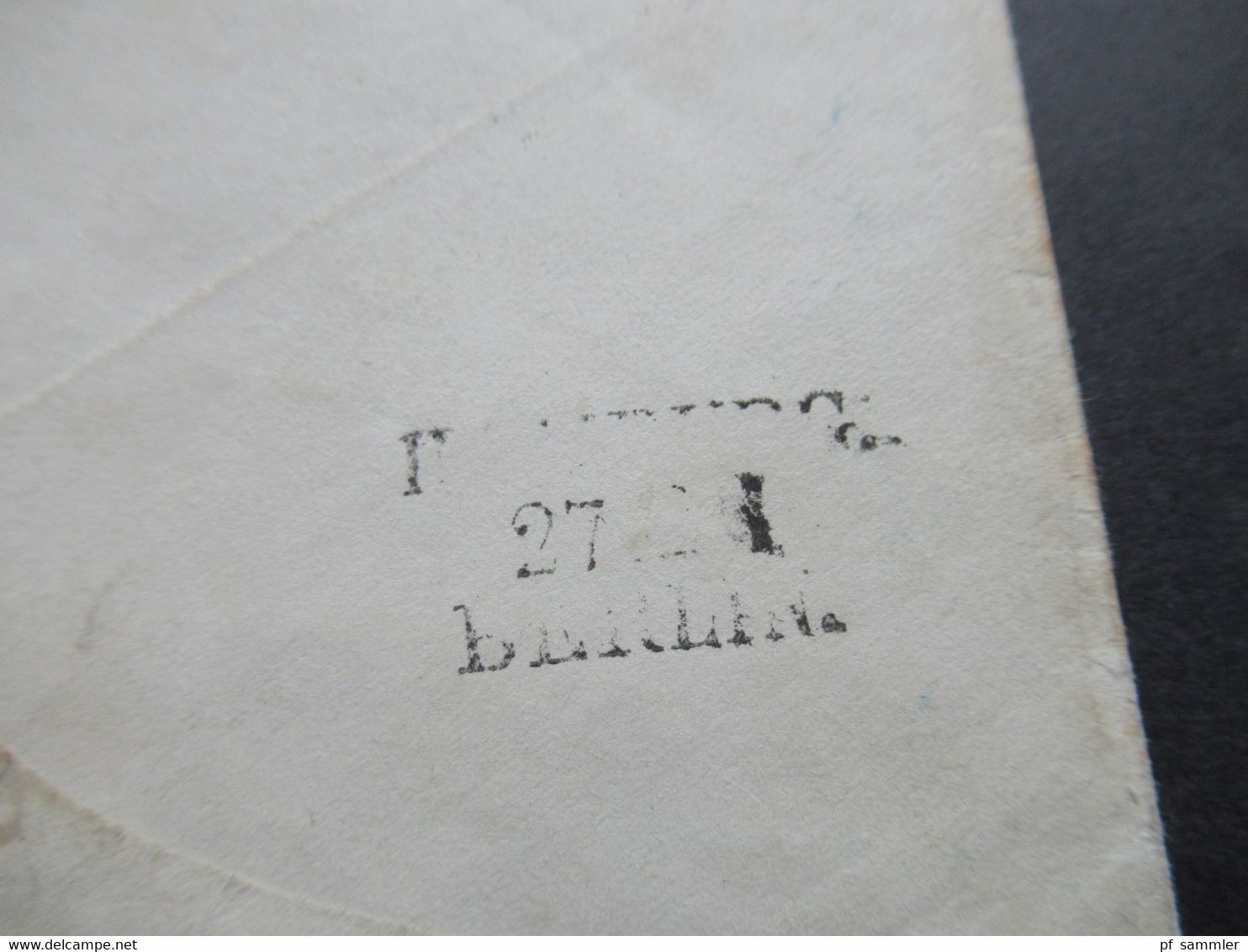 AD Mecklenburg-Schwerin 1857 GA Umschlag U 4 Fünf Schilling Stempel L2 Grabow 27.12. Rückseitig Bahnpost Stempel - Mecklenbourg-Schwerin