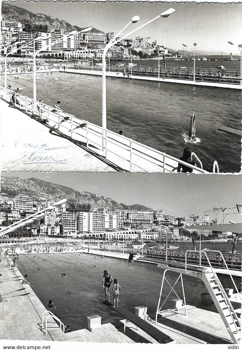 MONACO MONTE-CARLO Piscine Olympique Lot De 2 Cartes - La Condamine