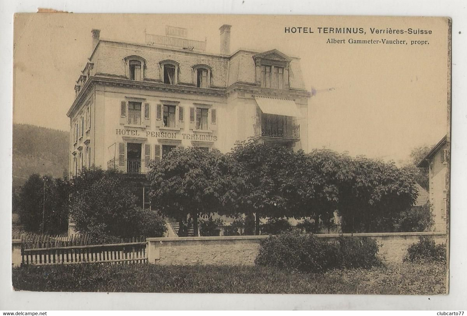 Les Verrières (Suisse, Neuchâtel) : L'Hôtel Terminus Env 1915 PF. - Les Verrières