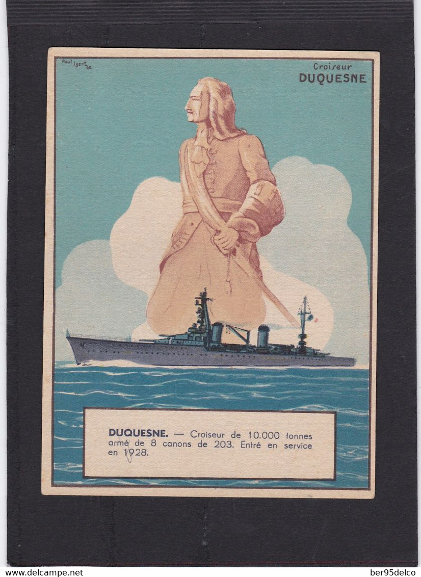 CARTE POSTALE CROISEUR DUQUESNE - Barcos