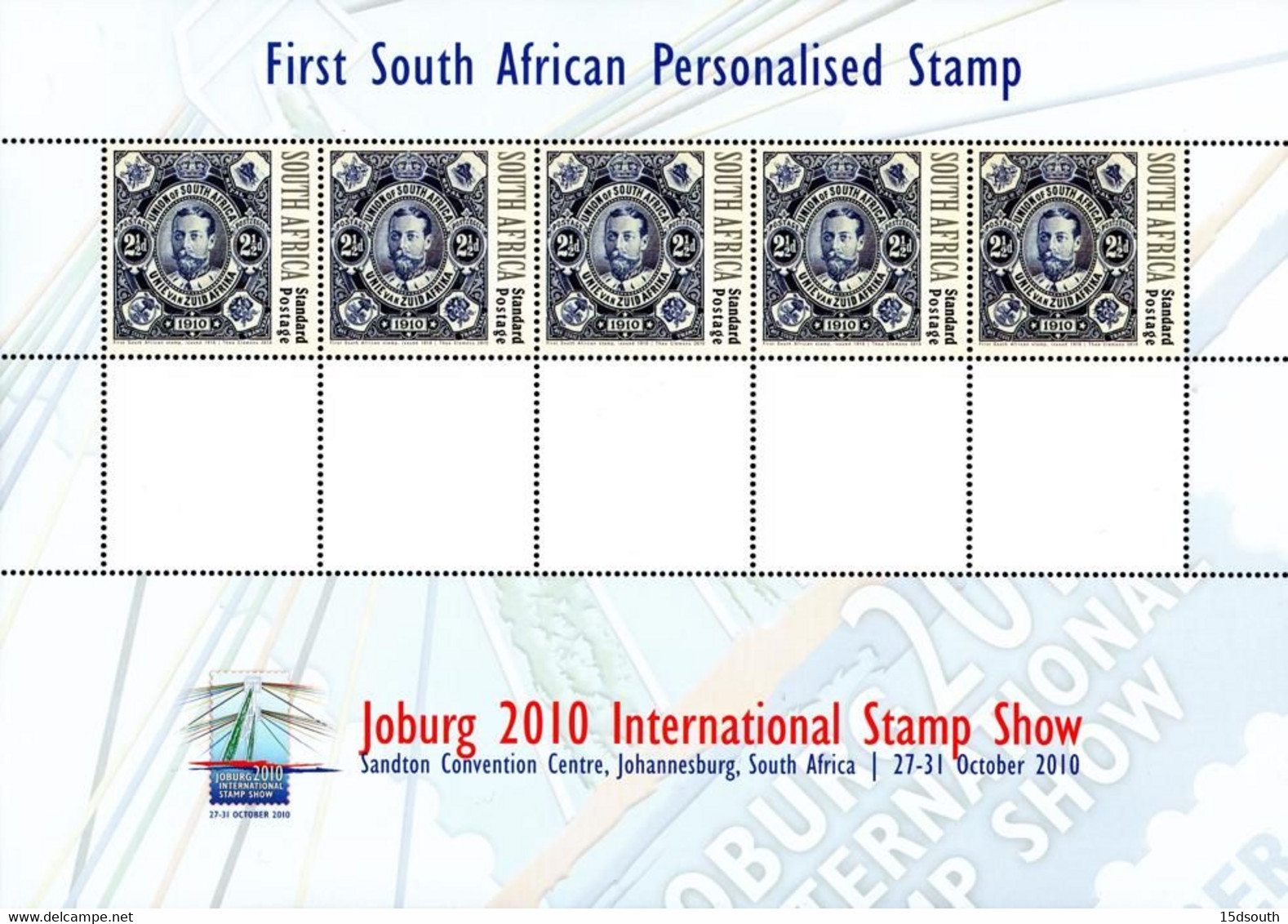 South Africa - 2010 Johannesburg Stamp Show Personalised Stamp Sheet (**) NO IMAGE - Nuevos