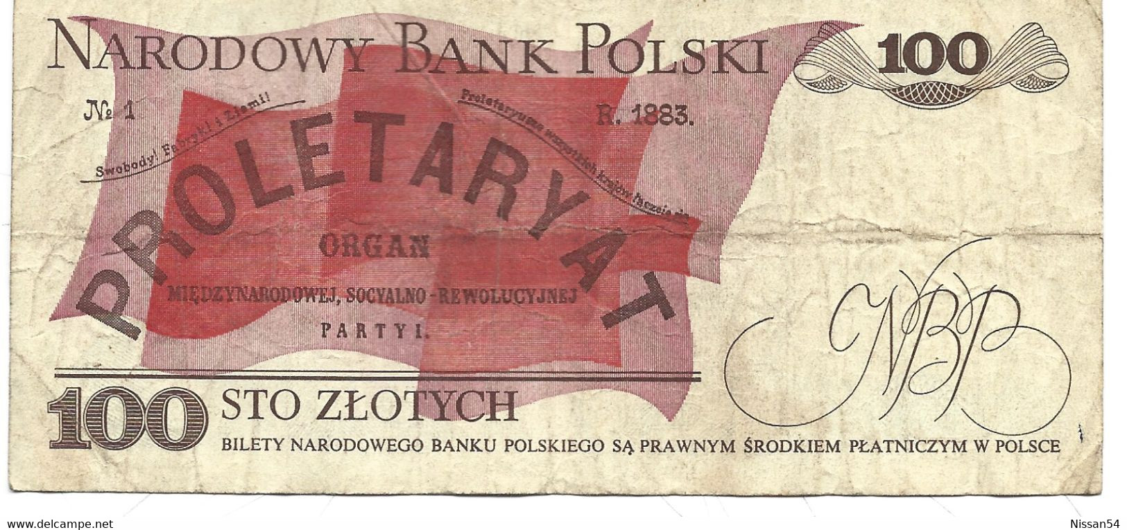 BILLET DE 100 STO ZLOTYCH - NARODOWY BANK PLOSKI - LUDWIK WARYNSKI - 1982 - Pologne