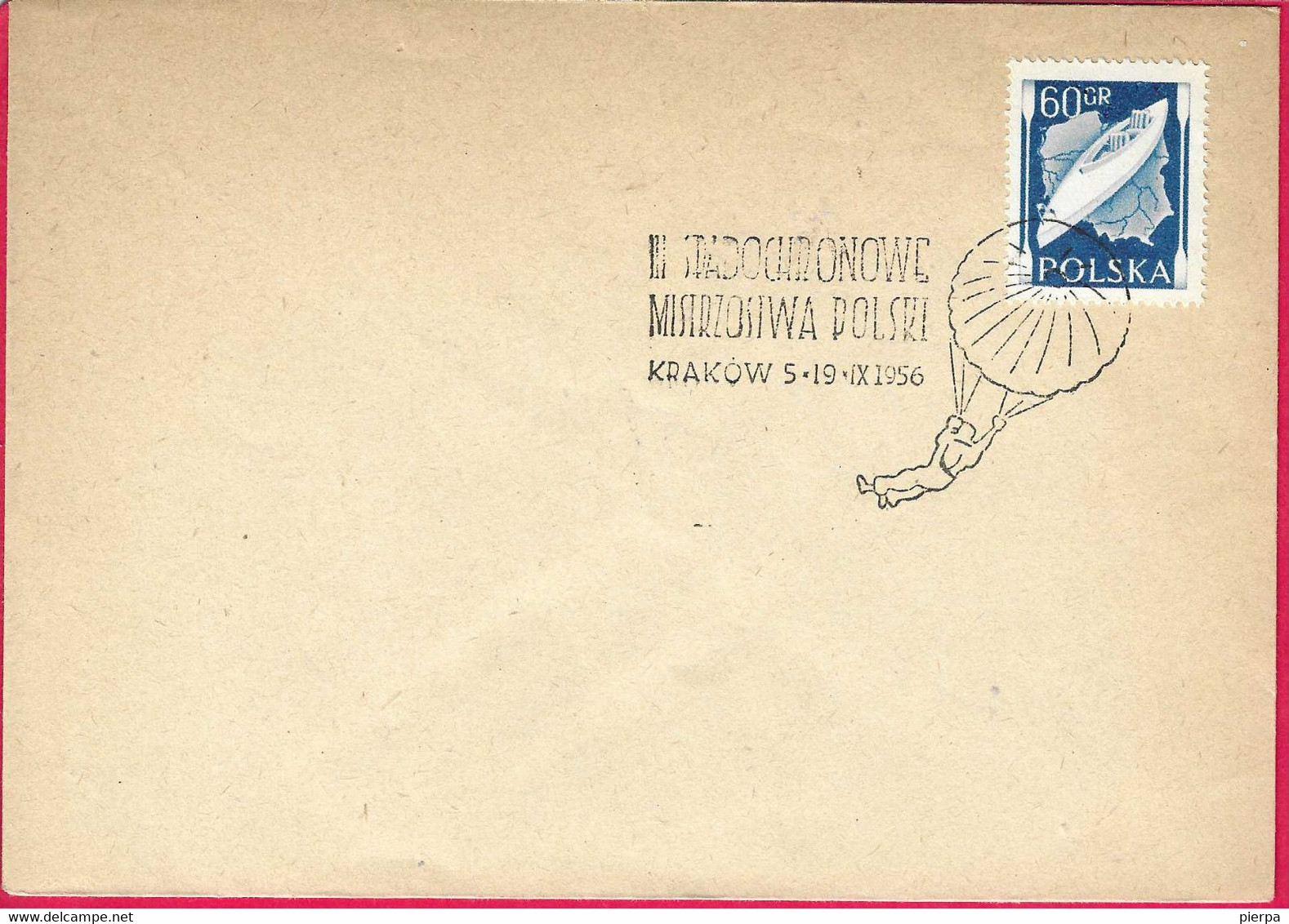 POLONIA - ANNULLO SPECIALE PARACADUTISMO - KRAKOW * 5.19..1956* SU BUSTA GRANDE - Parachutting