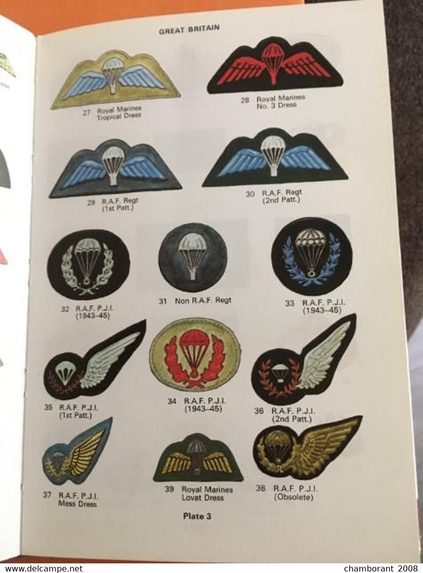PARACHUTE BADGES AND INSIGNIA OR THE WORLD - Anglais