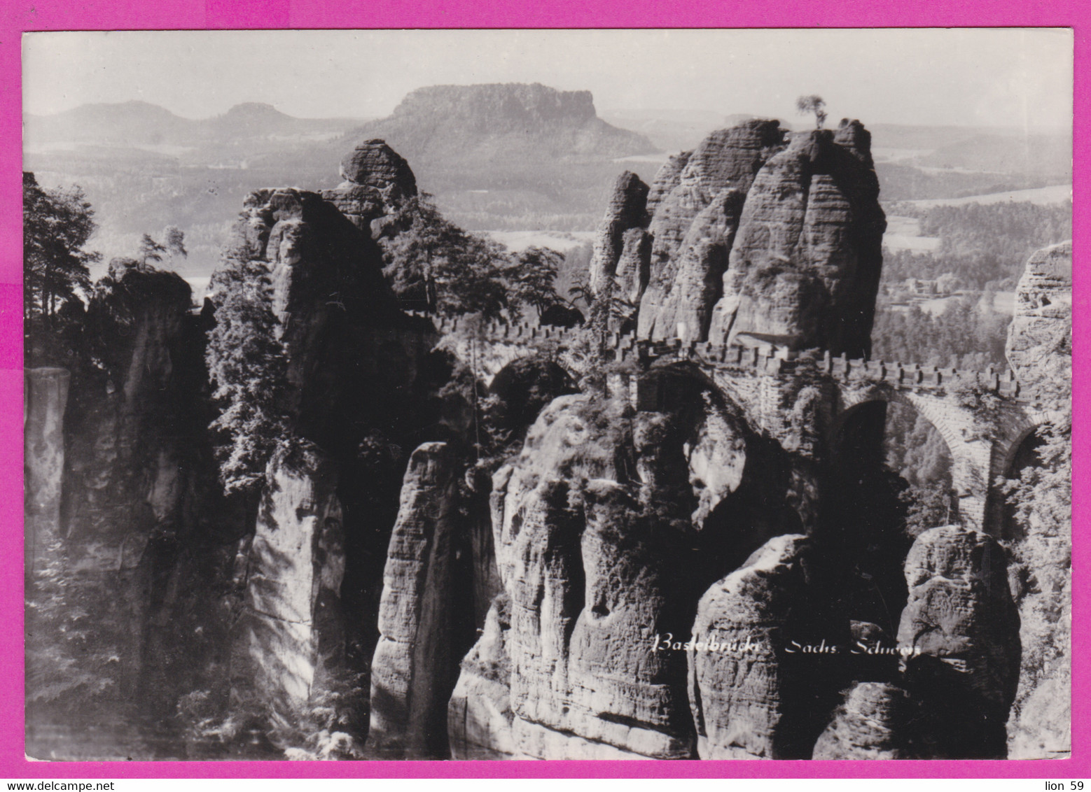 282733 / Germany - Sächsische Schweiz Saxon Switzerland Mountains - Bastei-Brücke Foto Casper PC 35-72 Deutschland - Bastei (sächs. Schweiz)