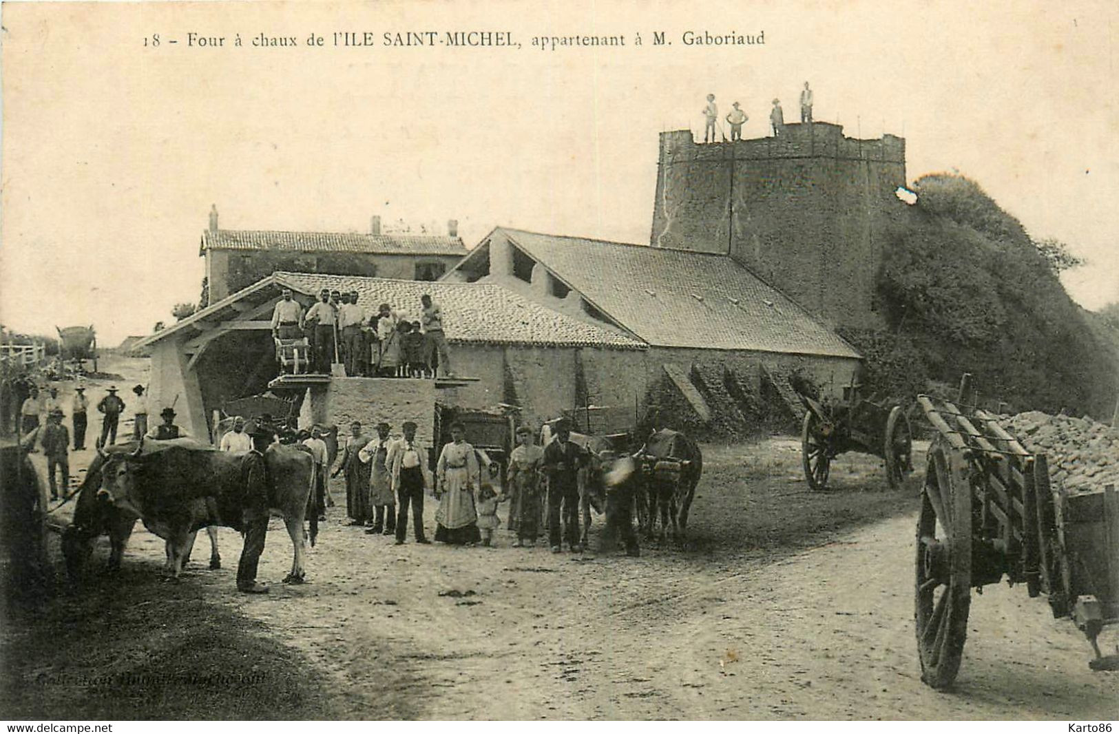 Machecoul * Four à Chaux De L'ile St Michel , Appartenant à M. GABORIAUD * Ferme Attelage Boeufs - Machecoul