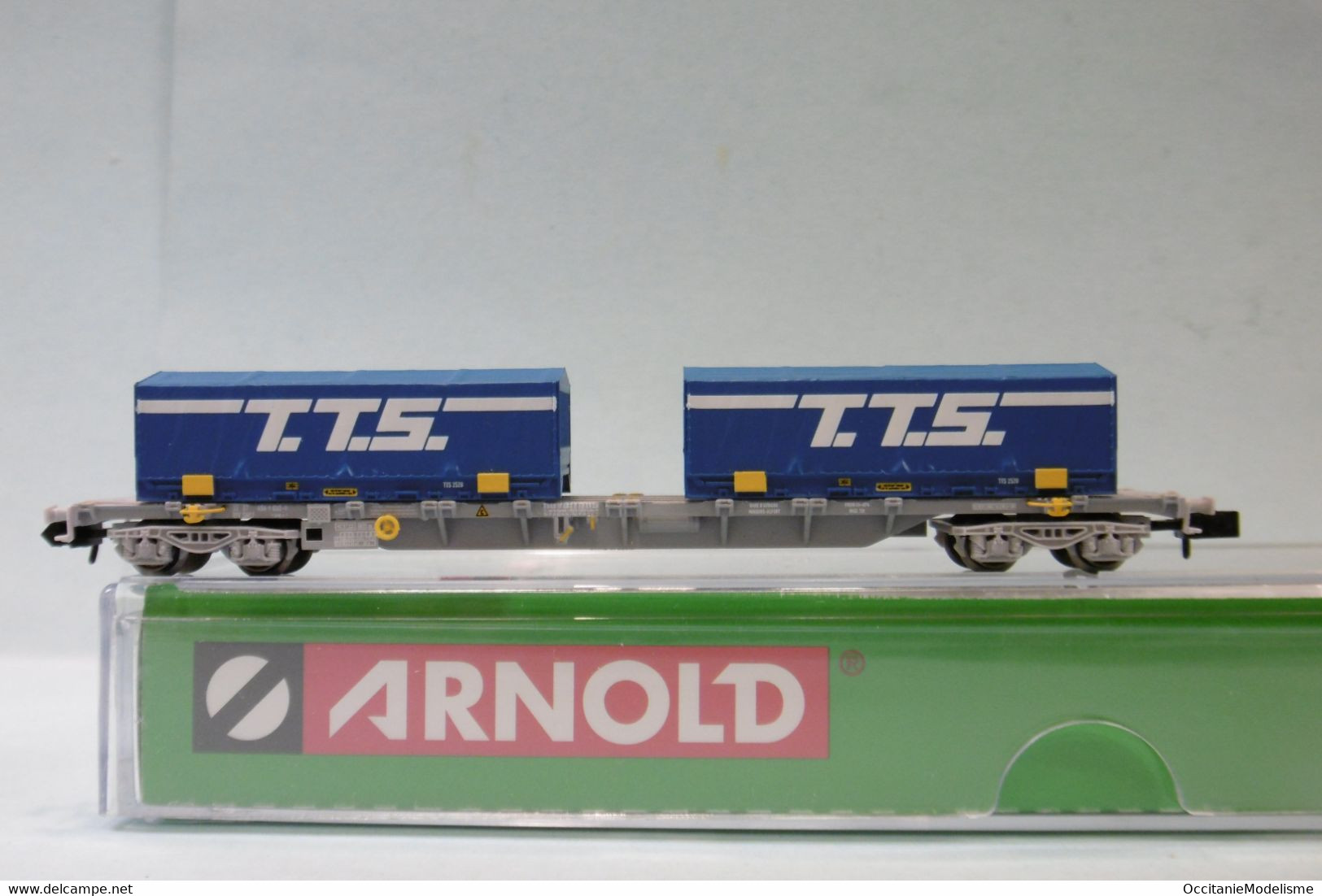 Arnold - WAGON PORTE CONTENEURS Sgss TTS Novatrans SNCF ép. V Réf. HN6582 Neuf NBO N 1/160 - Wagons Marchandises