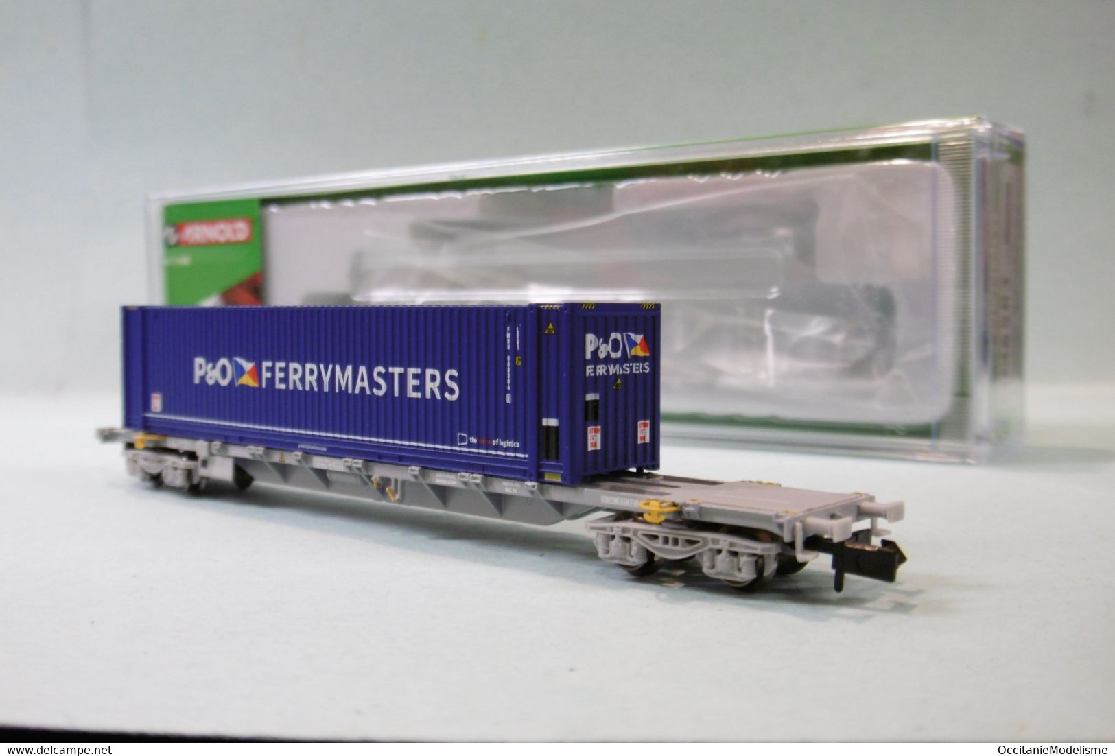 Arnold - WAGON PORTE CONTENEURS Sgss P&O Ferrymasters Novatrans SNCF ép. V Réf. HN6583 Neuf NBO N 1/160 - Goods Waggons (wagons)