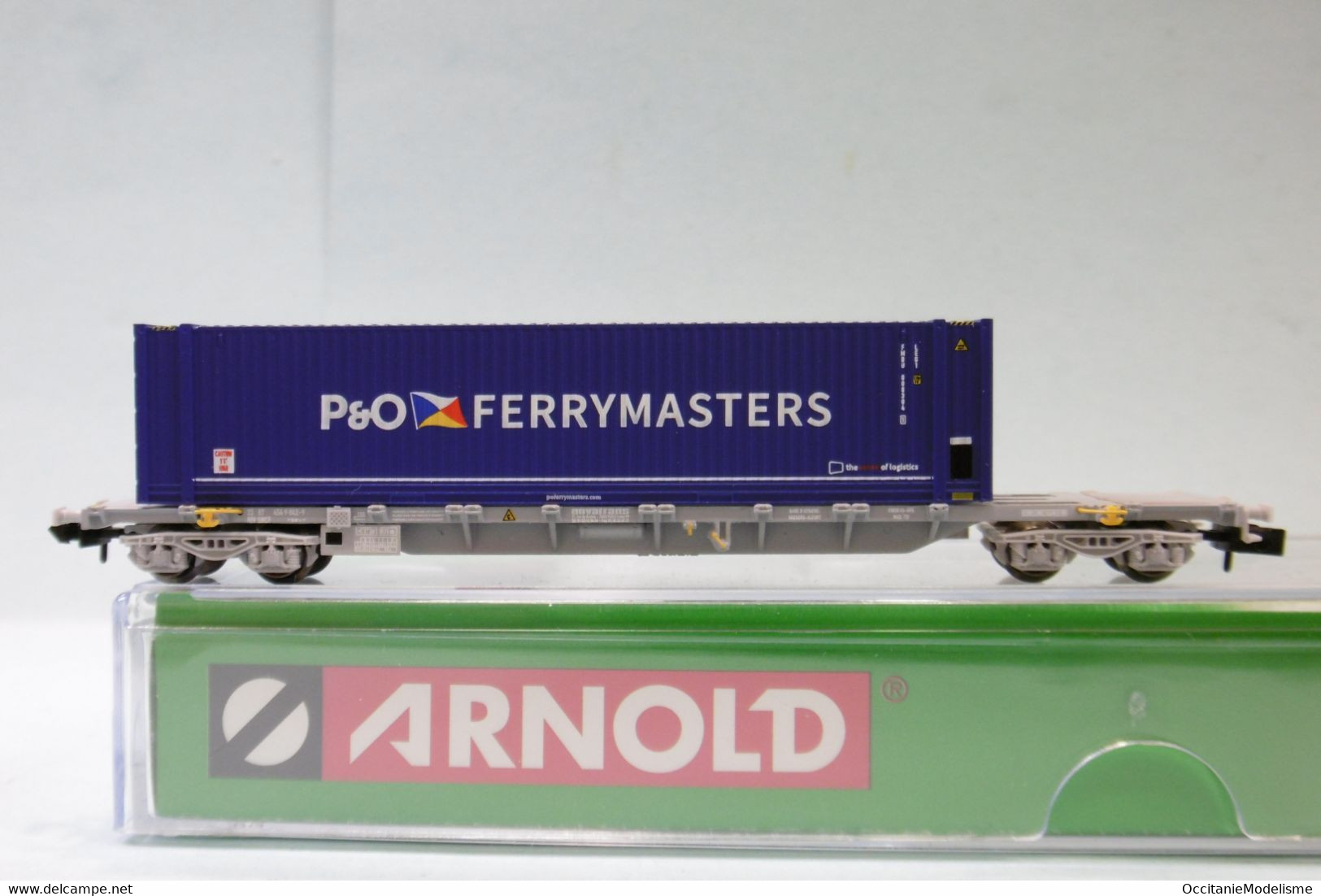 Arnold - WAGON PORTE CONTENEURS Sgss P&O Ferrymasters Novatrans SNCF ép. V Réf. HN6583 Neuf NBO N 1/160 - Vagoni Merci