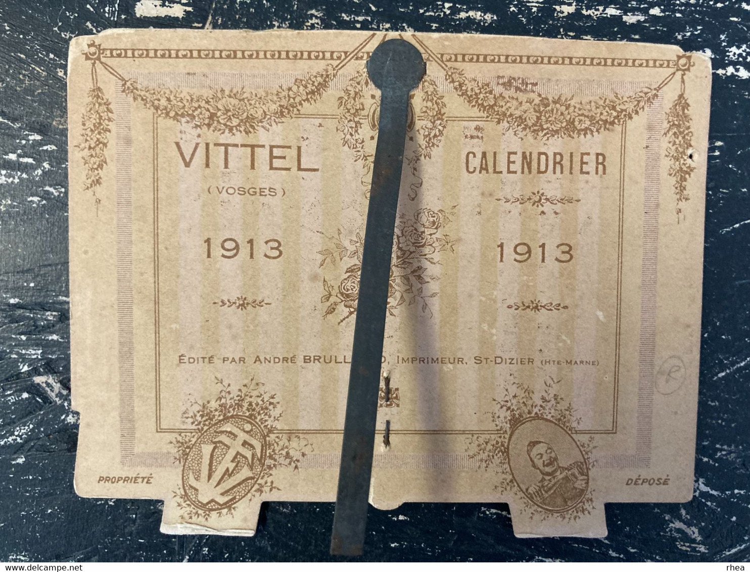 CALENDRIERS - Petit Calendrier De 1913 Avec Support - Publicité Vittel - Nombreuse Illustrations - Kleinformat : 1901-20