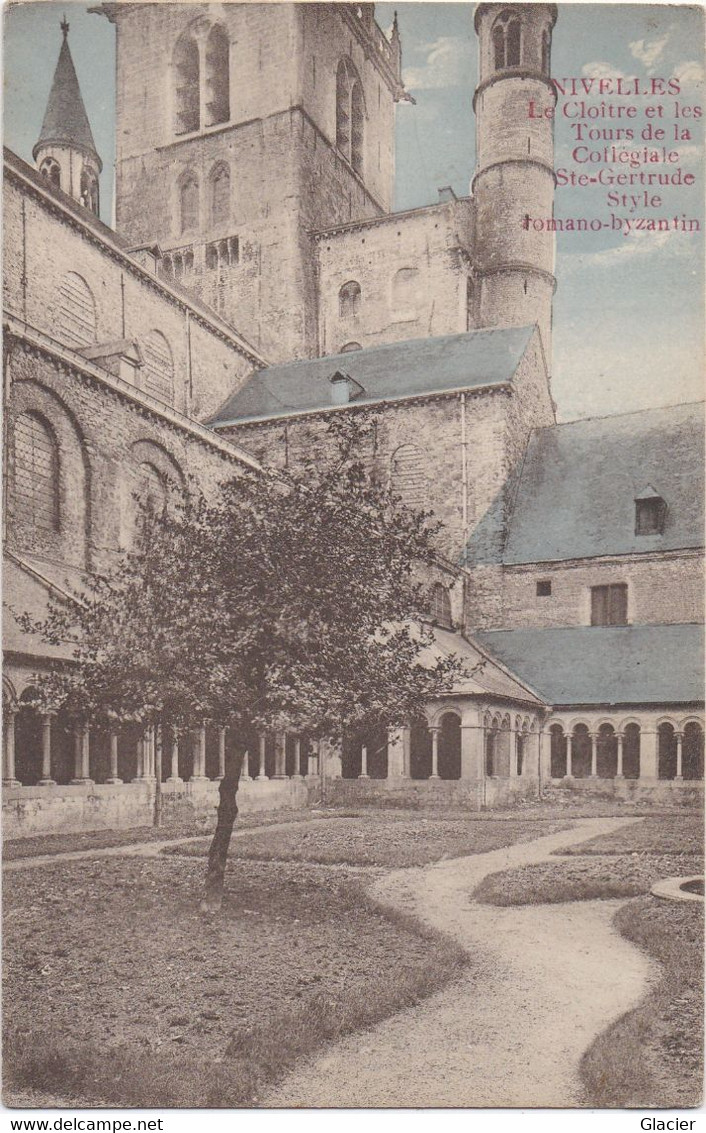 Nivelles - Le Clôitre Et Les Tours De La Collegiale Ste-Gertrude Style Romano-byzantin - Nijvel