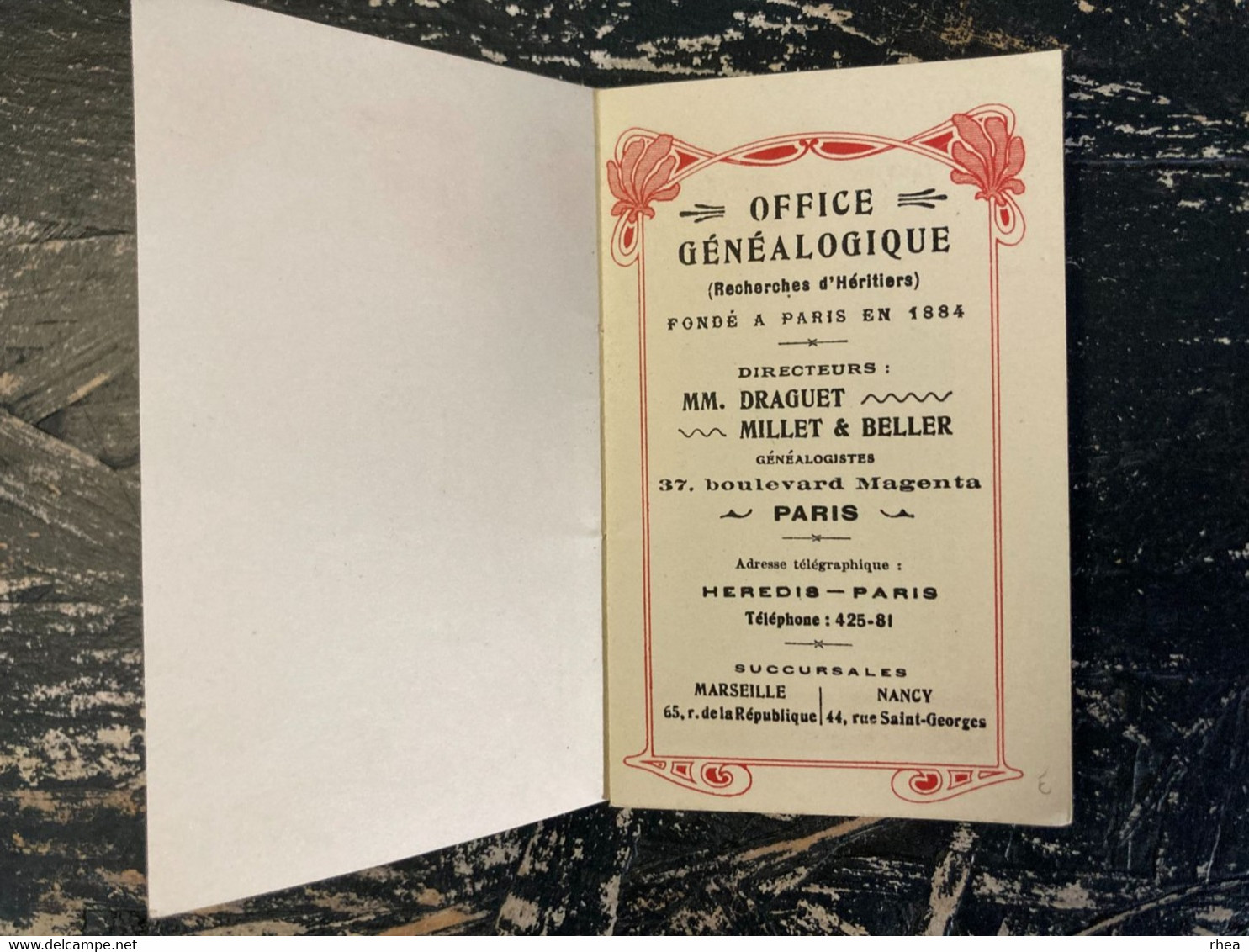 CALENDRIERS - Petit Calendrier De 1912 - Office Généalogique - Recherche D'héritiers - Bd Magenta Paris - Small : 1901-20