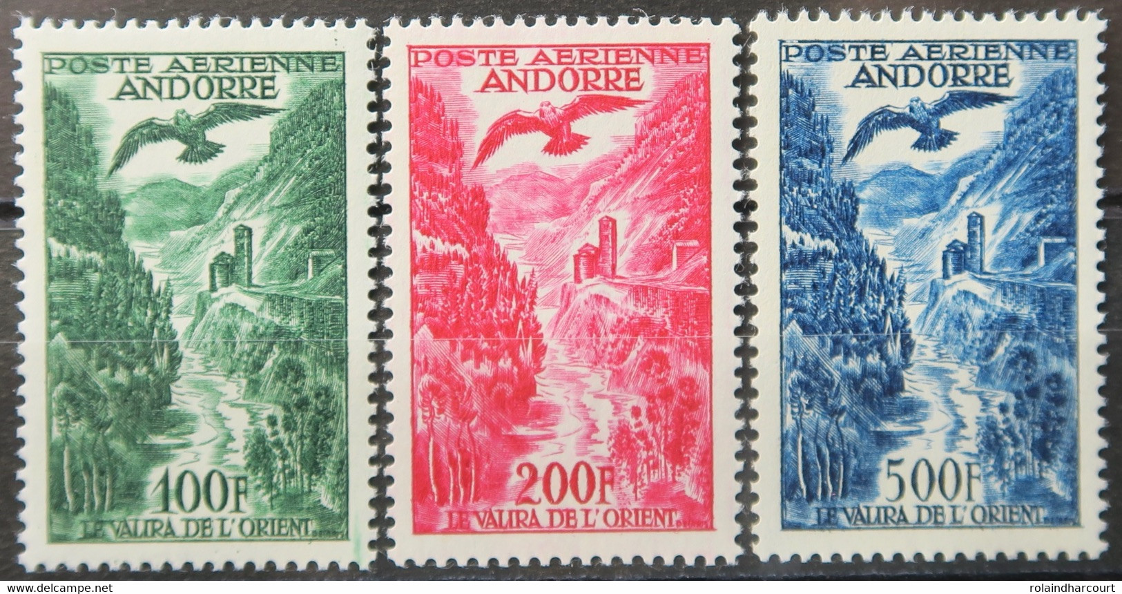 LP3844/216 - 1955/57 - ANDORRE FR. - POSTE AERIENNE - BELLE SERIE LUXE COMPLETE N°2 à 4 NEUFS** - Cote (2020) : 200,00 € - Posta Aerea