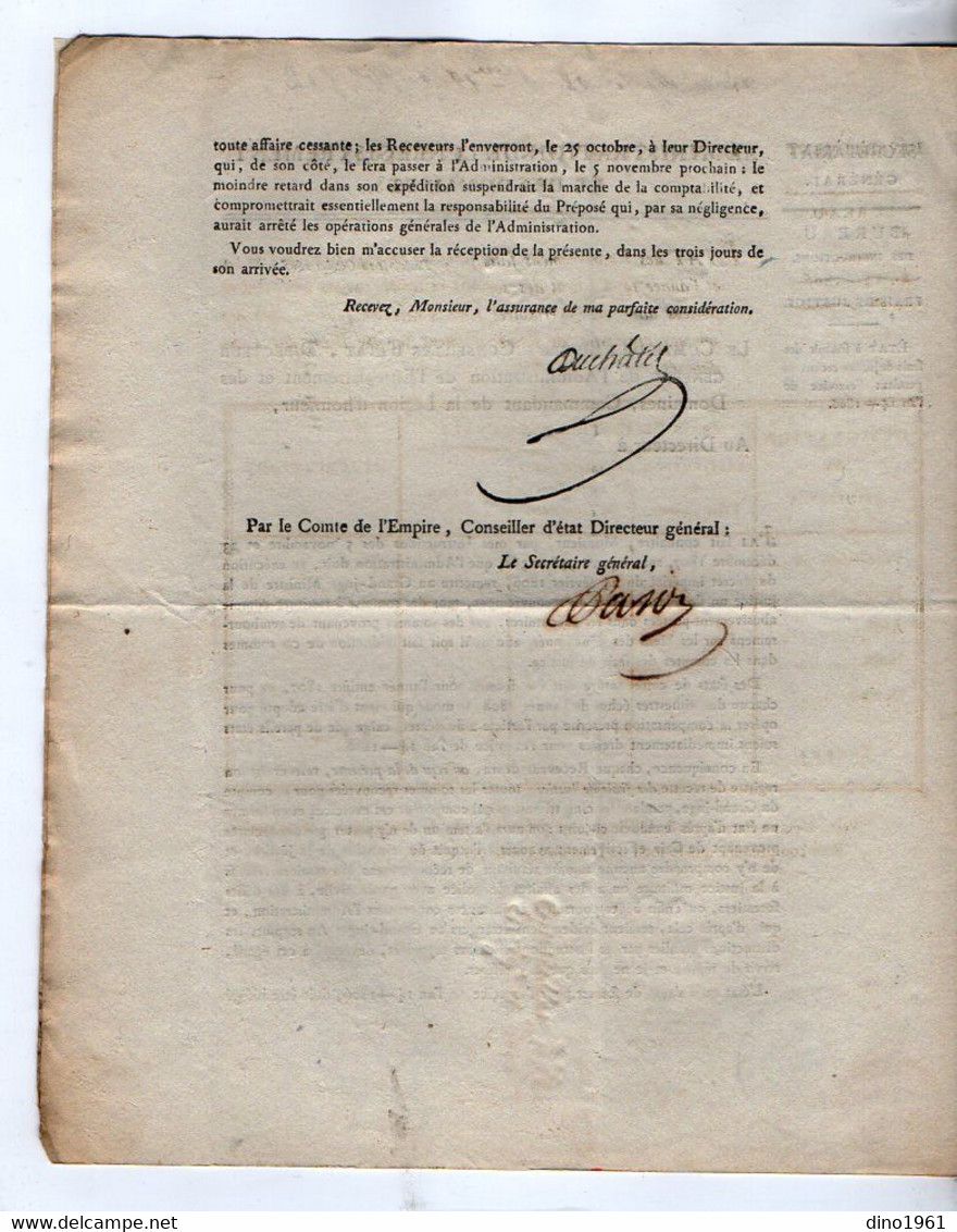 VP20.818 - Napoléon 1er - PARIS 1808 - Lettre De L'Admistration De L'Enregistrement / Frais De Justice - Décrets & Lois