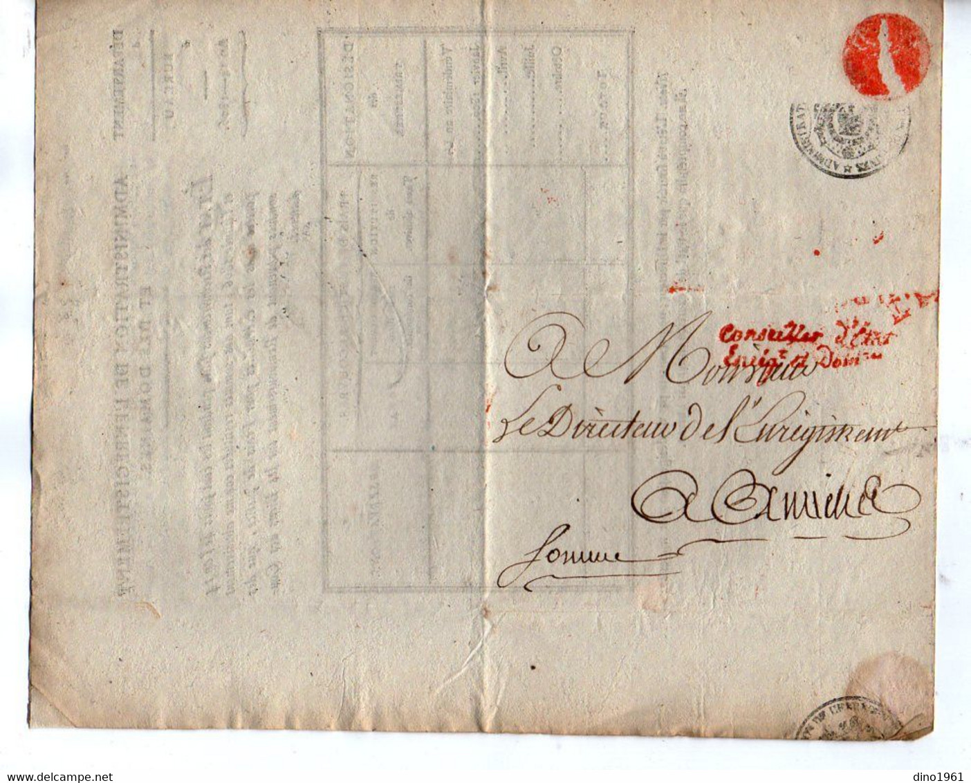 VP20.818 - Napoléon 1er - PARIS 1808 - Lettre De L'Admistration De L'Enregistrement / Frais De Justice - Décrets & Lois