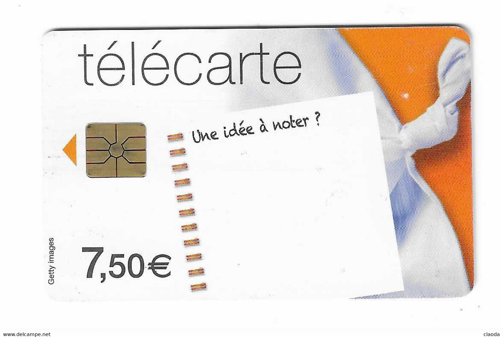 2 TL - TELECARTE  RECHARGEABLE 7,50 € (FRANCE) Une Idée à Noter  2015 - 2014-...