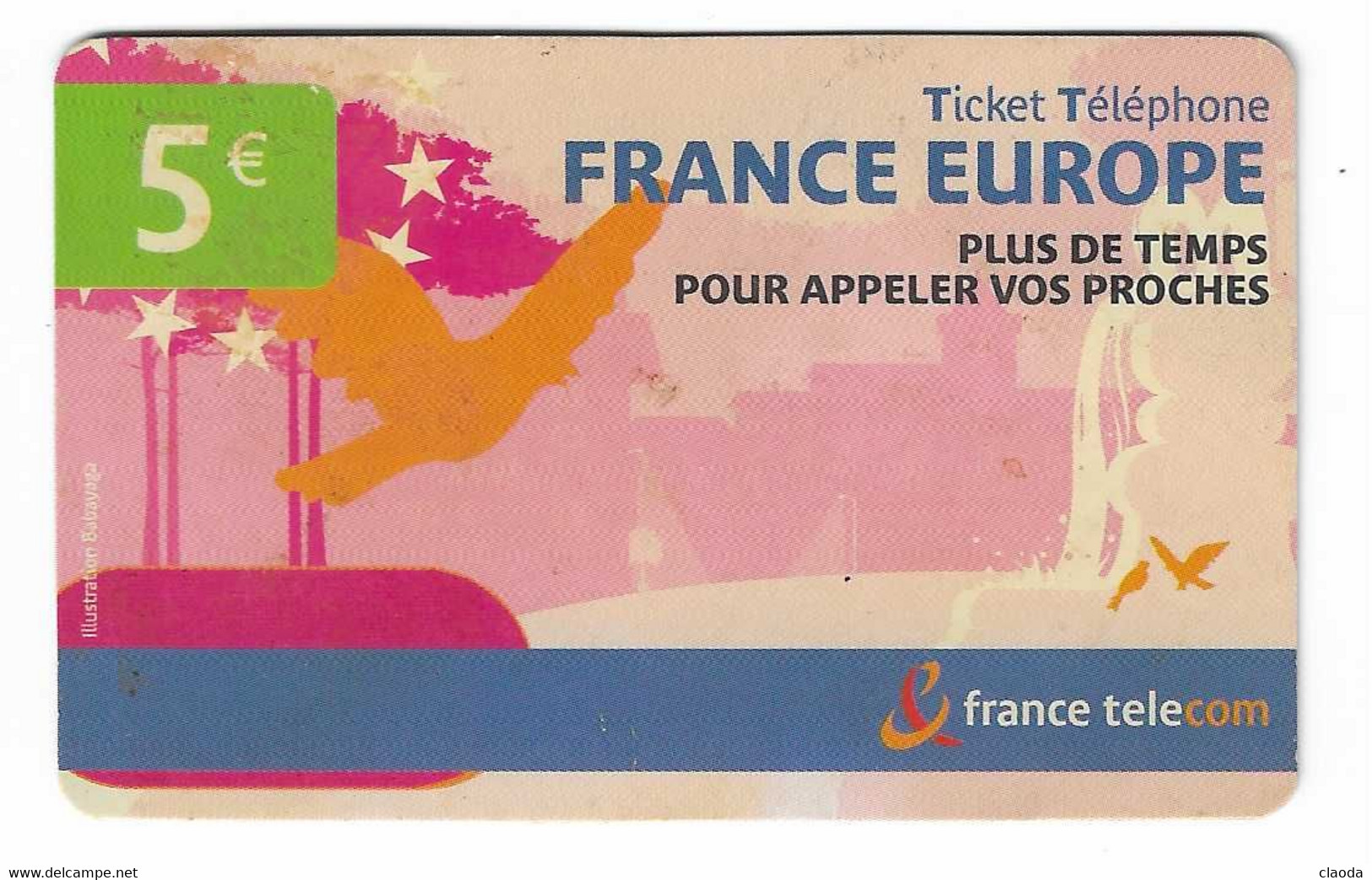 10 TL - TELECARTE  - FRANCE - TICKET EUROPE - 2007 -   5 € - - FT Tickets