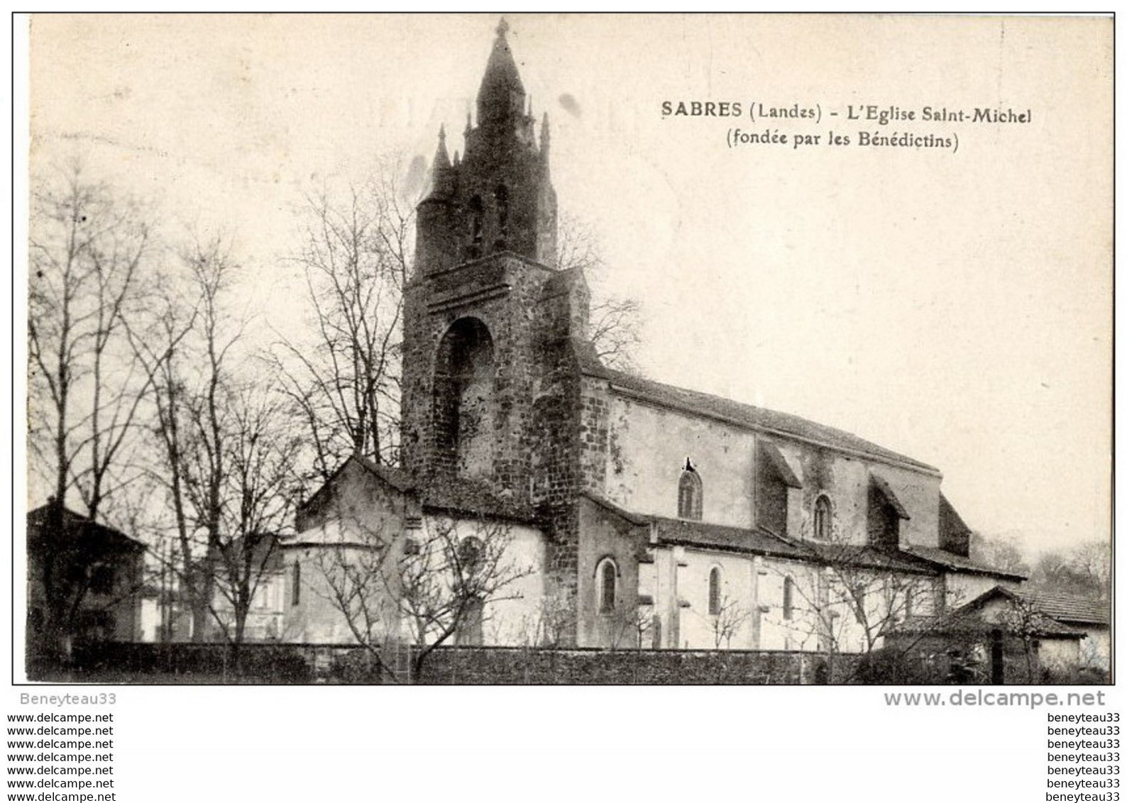 CPA (Réf :AS257) SABRES (LANDES 40) L'Eglise Saint-Michel (fondée Par Les Bénédictins) - Sabres