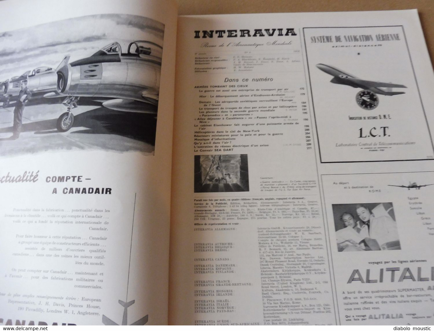 1953 INTERAVIA  - Le Marine Corps; Planeurs 2e guerre mondiale; Paramedics et paranurses; Eindhoven-Arnheim 1944; Etc