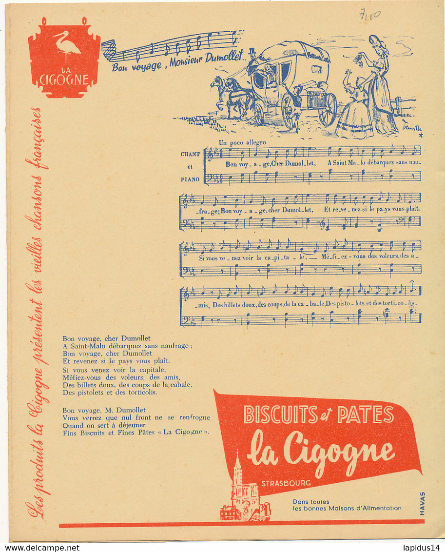 PR 268  /   PROTEGE CAHIER  BISCUITS ET PATES LA CIGOGNE  (22,50 Cm X 18,00 Cm) - Sucreries & Gâteaux