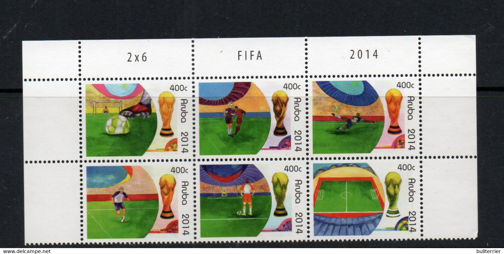 SOCCER -  ARUBA - 2014 - SOUTH AFRICA WORLD CUP  SET OF 6 IN BLOCK  MINT NEVER HINGED  SG CAT £66 - 2010 – South Africa