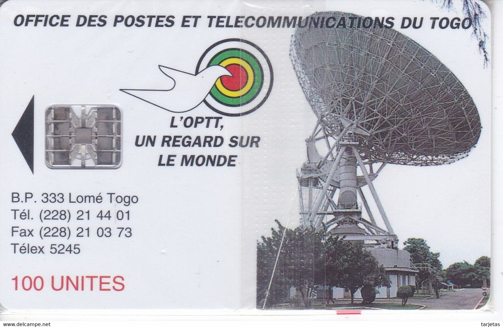 TARJETA DE TOGO DE 100 UNITES DE UNA ANTENA TELECOMUNICACIONES - NUEVA EN BLISTER - Togo