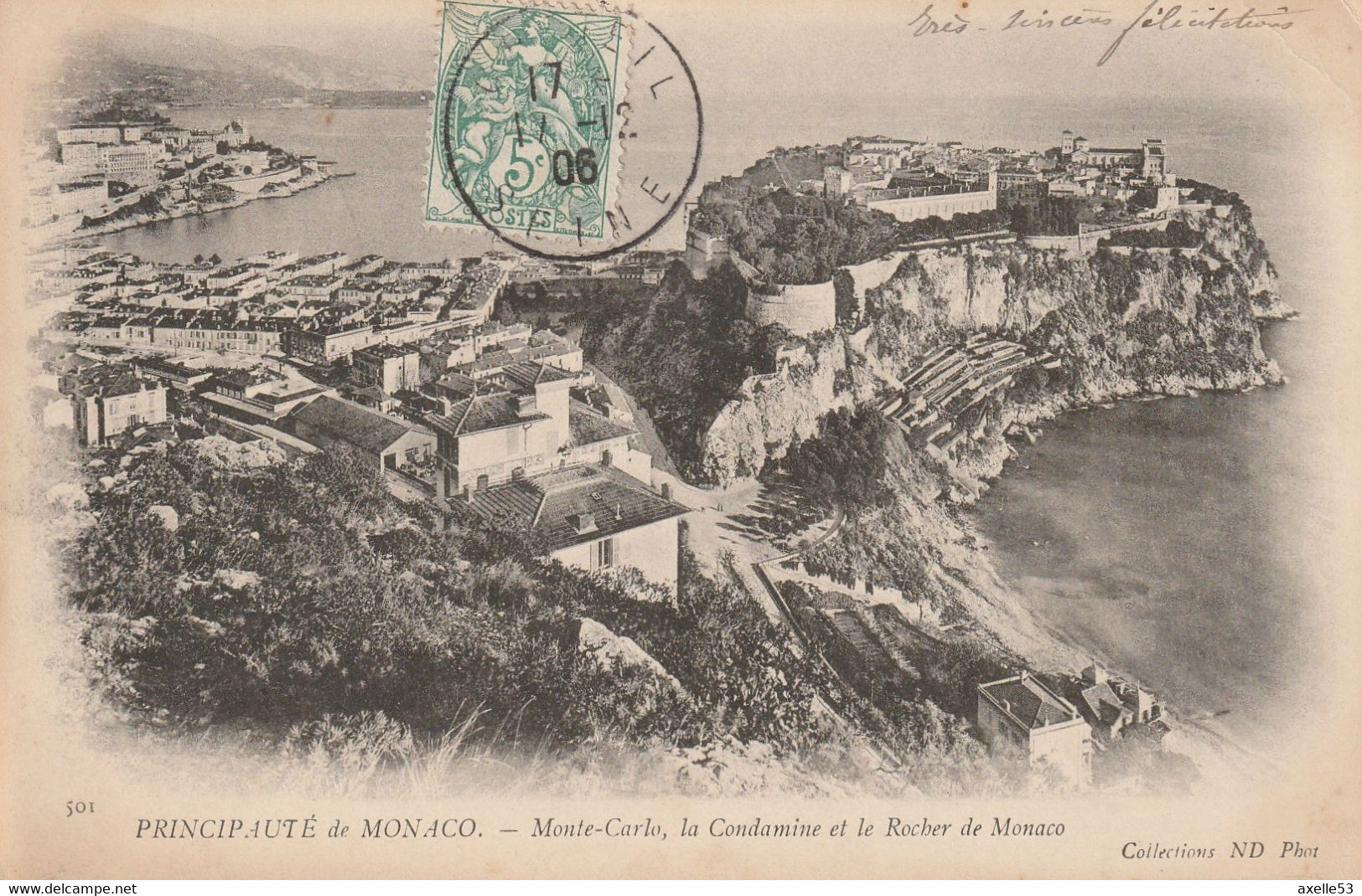 Monaco (6405) Monté-Carlo, La Condamine Et Le Rocher De Monaco, Précurseur - La Condamine