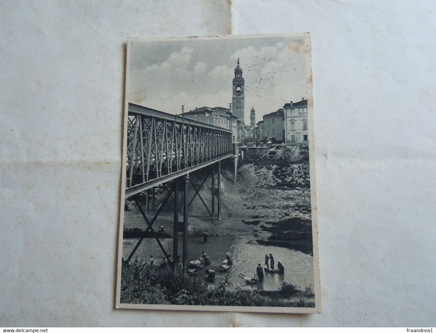 Cartolina  PONTE DI FERRO CON LAVANDAIE RARA - Faenza