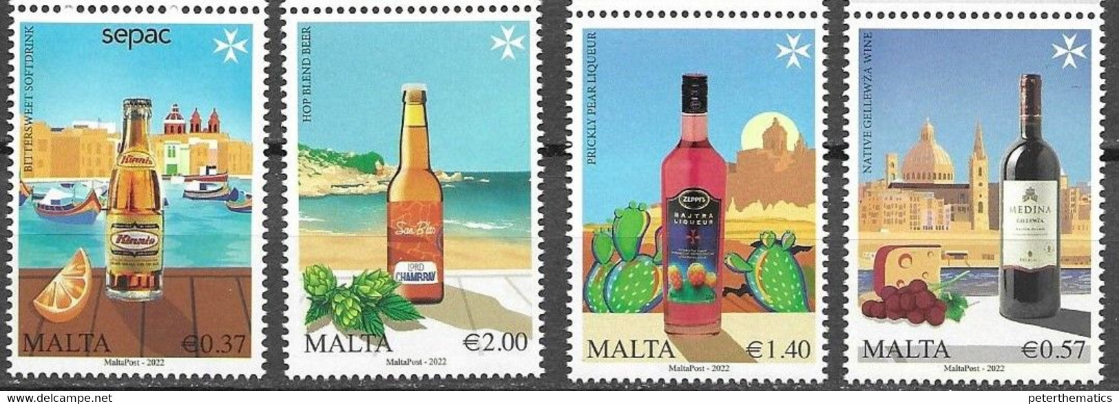 MALTA, 2022, MNH, SEPAC, LOCAL BEVERAGES, 4v - Other & Unclassified