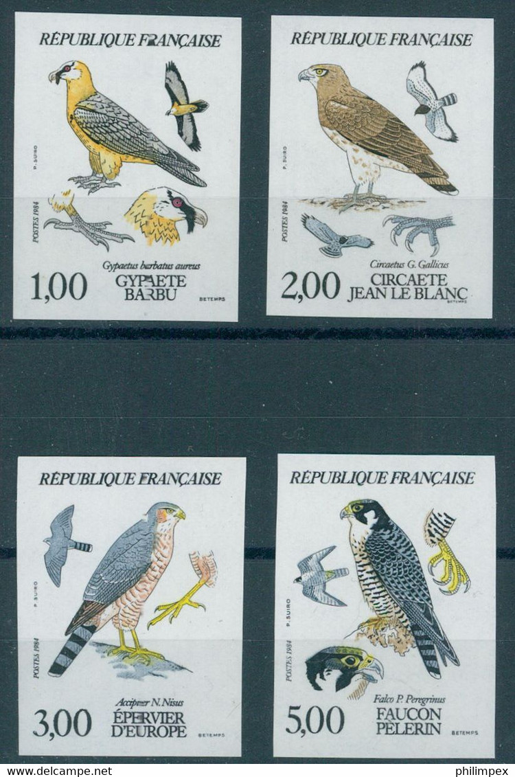 FRANCE, BIRDS 1984, IMPERFORATED SET, MNH - 1981-1990