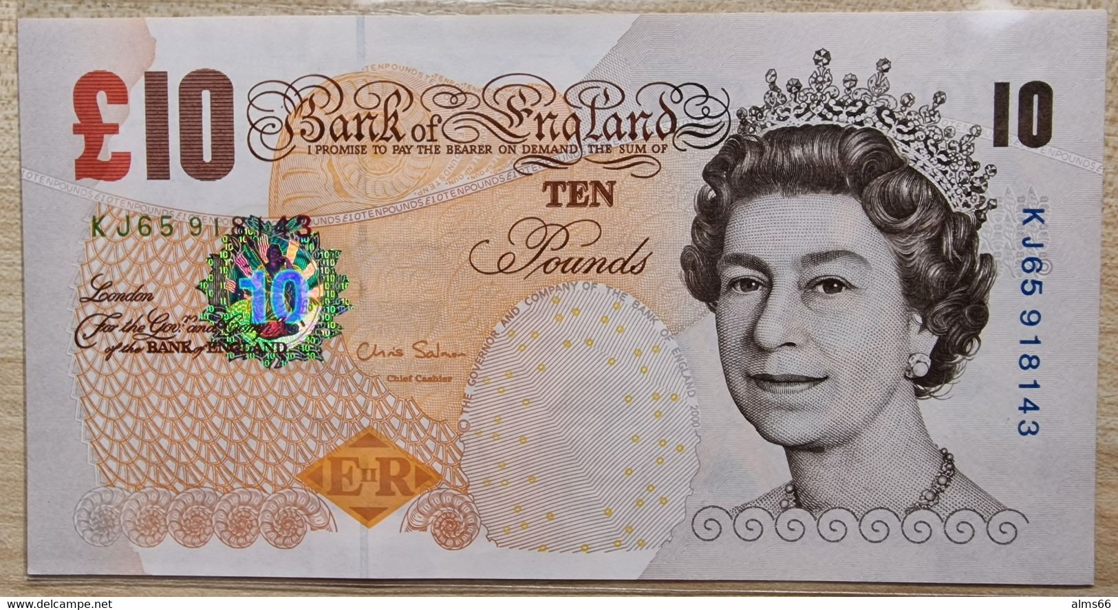 UK Great Britain 10 Pounds 2000 UNC  P- 389d (Bank Of England) - 10 Pounds
