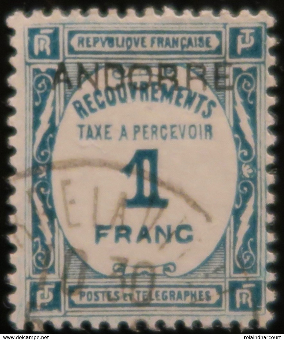 LP3844/233 - 1931/1932 - ANDORRE FR. - TIMBRE TAXE - N°12 ☉ - Cote (2020) : 125,00 € - Oblitérés