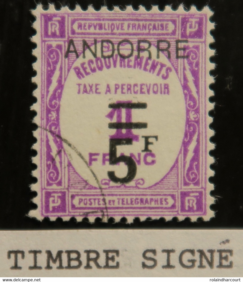 LP3844/235 - 1931/1932 - ANDORRE FR. - TIMBRE TAXE - N°15 ☉ - Cote (2020) : 135,00 € - Usati