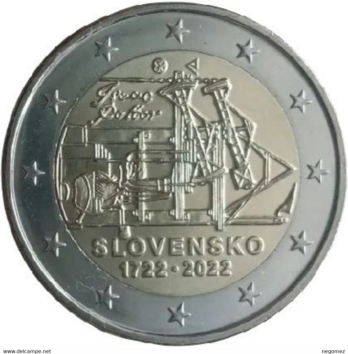 Pièce De 2 Euros Commémorative Slovaquie 2022 : 300ième Anniversaire De La Construction De La Première Machine à Vapeur - Slowakei