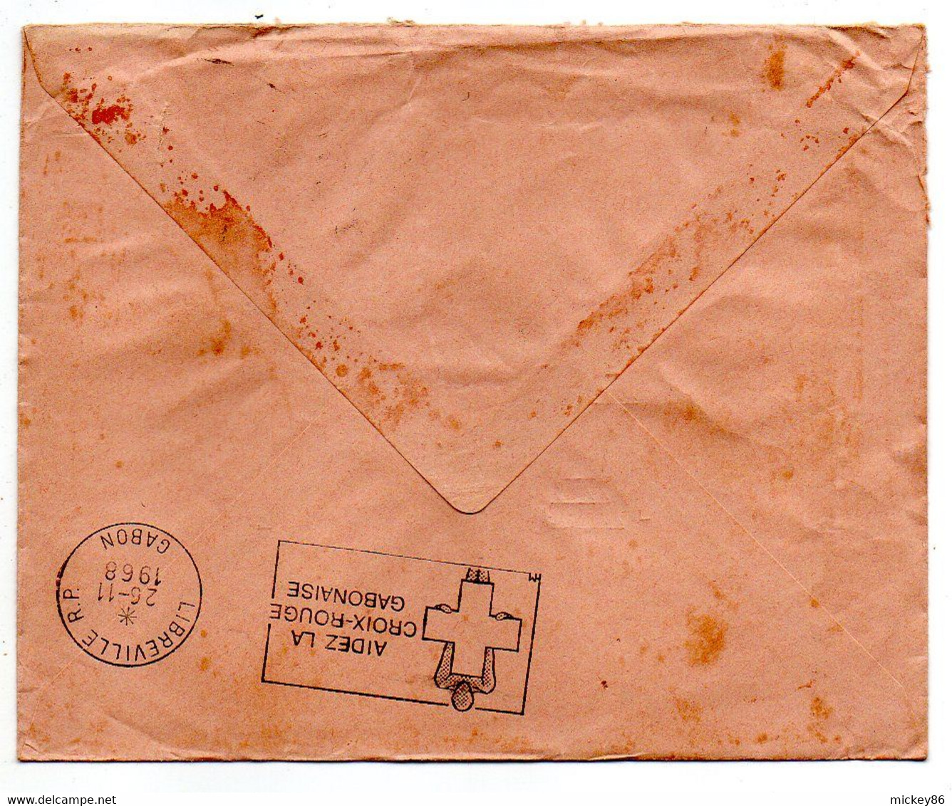 Gabon -1968- FRANCEVILLE  Pour Besançon-25 (France) -tp Raffinerie Port-Gentil  Seul Sur Lettre..cachet.....à Saisir - Gabon