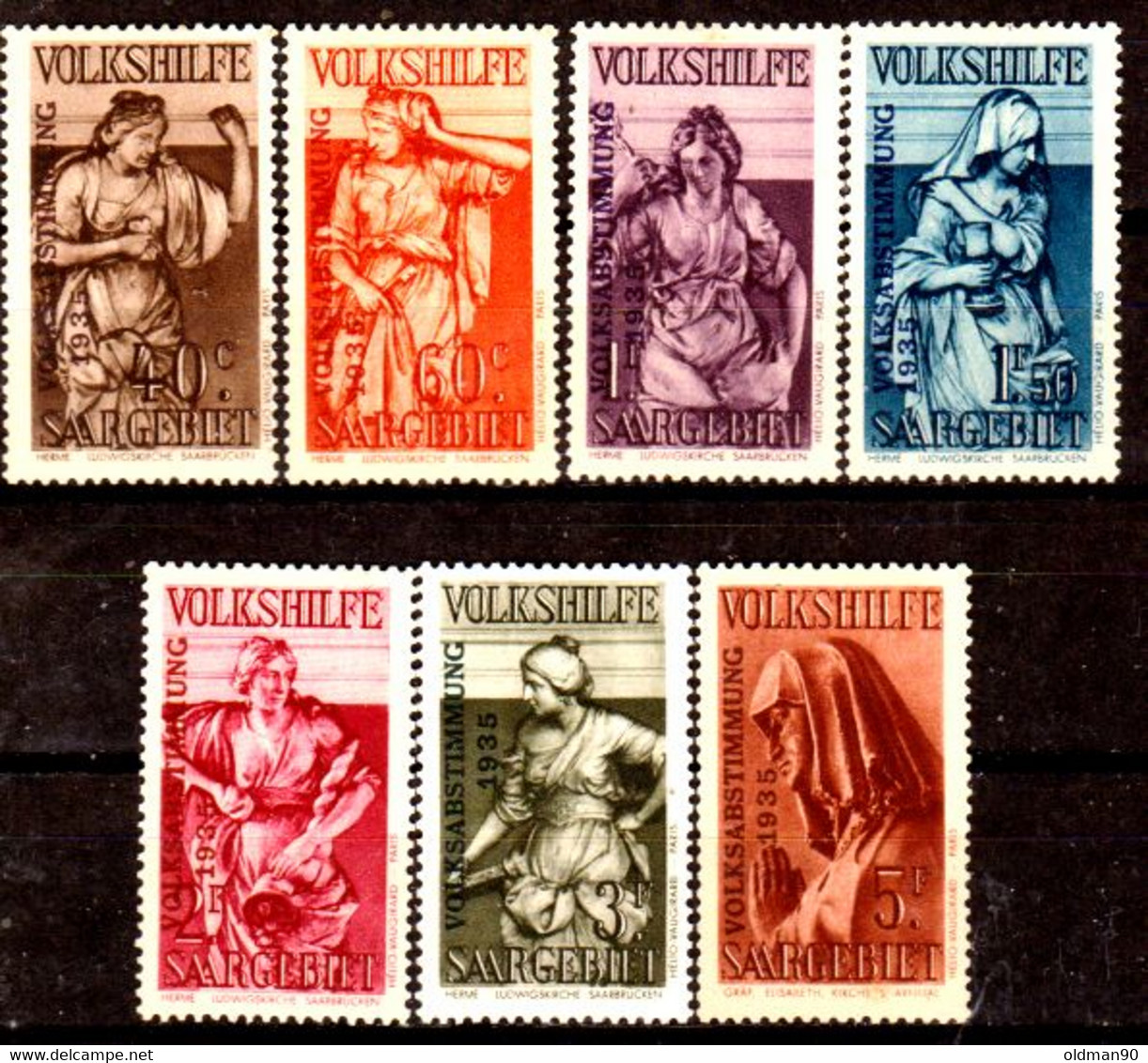 Sarre-151- Original Values Issued In 1934 (+) Hinged - Quality In Your Opinion. - Andere & Zonder Classificatie