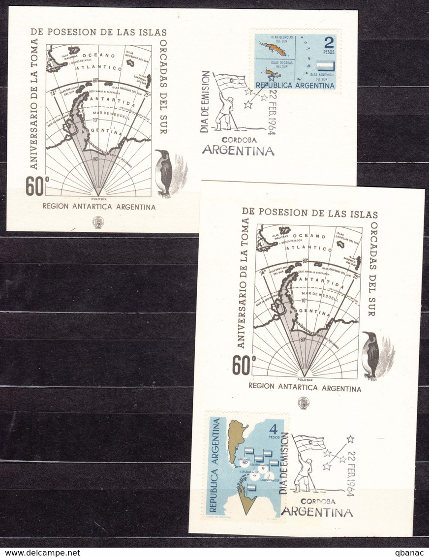 Argentina 1964 Antarctic Mi#834-835 FDC - Cartas & Documentos