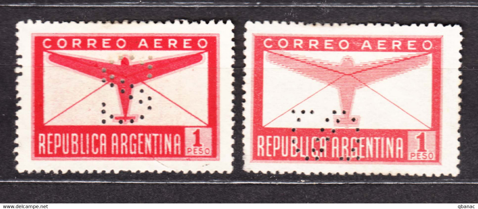 Argentina 1940/1945 Airmail Mi#458,519 Perfines, MNG - Neufs